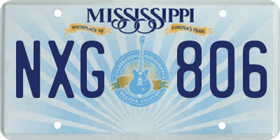MS license plate NXG806