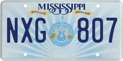 MS license plate NXG807
