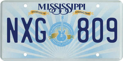 MS license plate NXG809