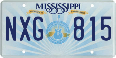 MS license plate NXG815