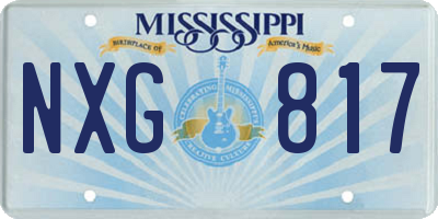 MS license plate NXG817