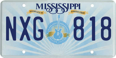 MS license plate NXG818