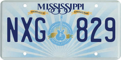 MS license plate NXG829