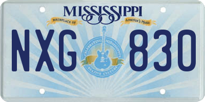 MS license plate NXG830