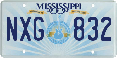 MS license plate NXG832