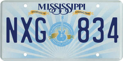 MS license plate NXG834