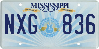MS license plate NXG836