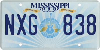 MS license plate NXG838