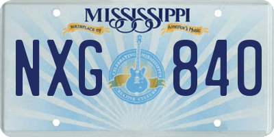 MS license plate NXG840