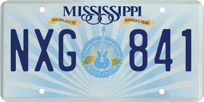MS license plate NXG841