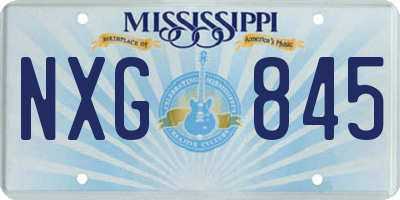 MS license plate NXG845