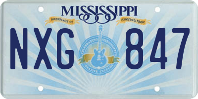 MS license plate NXG847