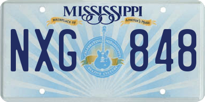 MS license plate NXG848