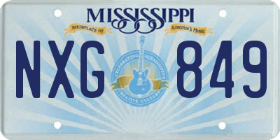 MS license plate NXG849