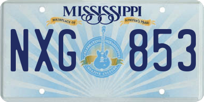 MS license plate NXG853