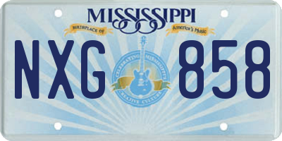 MS license plate NXG858
