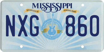 MS license plate NXG860