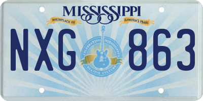 MS license plate NXG863