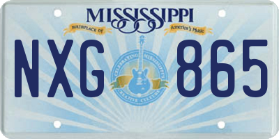 MS license plate NXG865