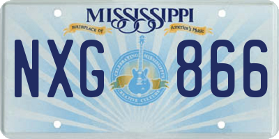 MS license plate NXG866