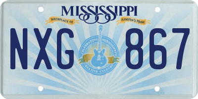 MS license plate NXG867