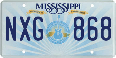 MS license plate NXG868