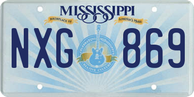MS license plate NXG869