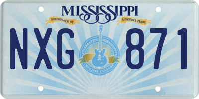 MS license plate NXG871