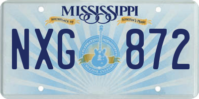 MS license plate NXG872