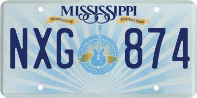 MS license plate NXG874
