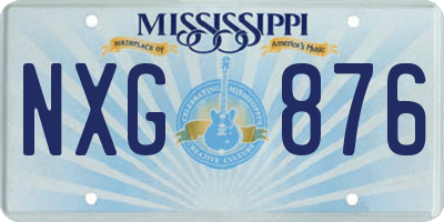 MS license plate NXG876