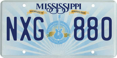 MS license plate NXG880