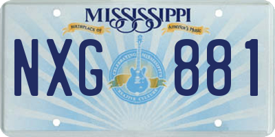 MS license plate NXG881