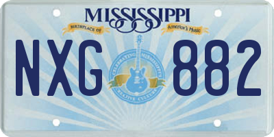 MS license plate NXG882