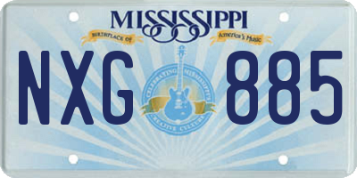 MS license plate NXG885