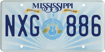 MS license plate NXG886
