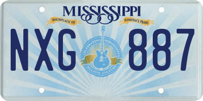MS license plate NXG887