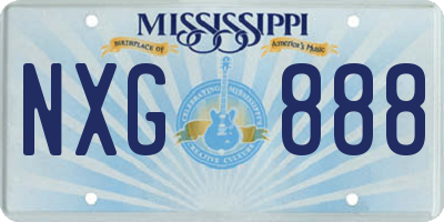 MS license plate NXG888