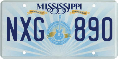 MS license plate NXG890