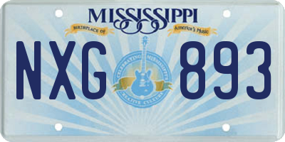 MS license plate NXG893