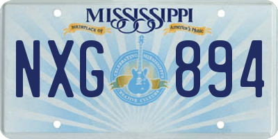 MS license plate NXG894