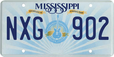MS license plate NXG902