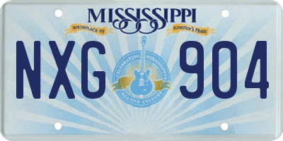 MS license plate NXG904