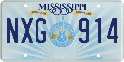 MS license plate NXG914