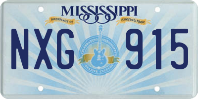 MS license plate NXG915