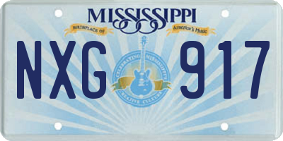 MS license plate NXG917
