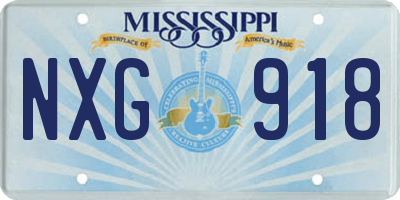 MS license plate NXG918