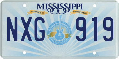 MS license plate NXG919