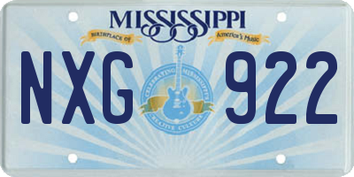 MS license plate NXG922