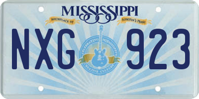MS license plate NXG923